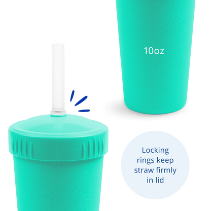 10 oz Straw Cup w/ NEW No-Pull-Out Silicone Straw