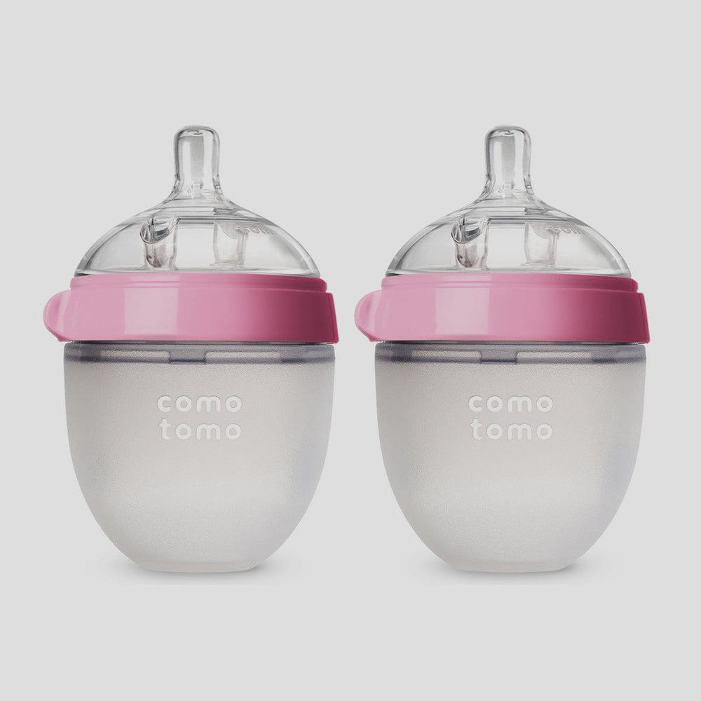 Comotomo Natural Feel Baby Bottle, Pink, 5 Ounces, 2pk