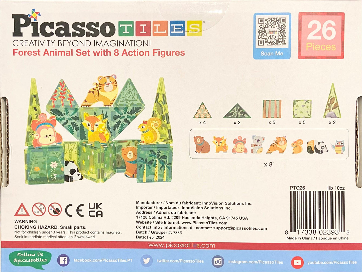 PicassoTiles - 26pc Forest Animal Set