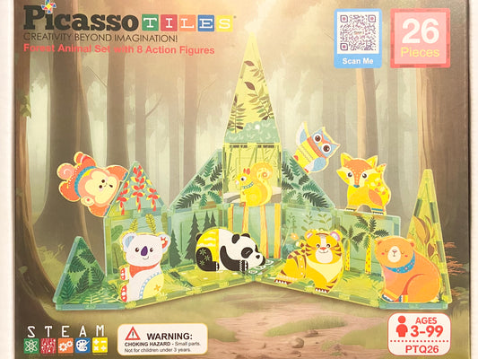 PicassoTiles - 26pc Forest Animal Set