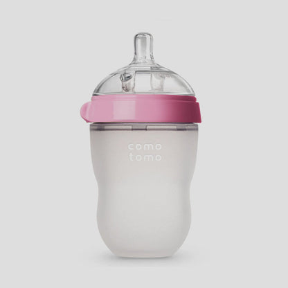 Comotomo Natural Feel Baby Bottle, Pink, 8 Ounces, Single