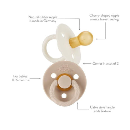 Itzy Ritzy Soother™ Natural Rubber Paci Sets - Coconut + Toast