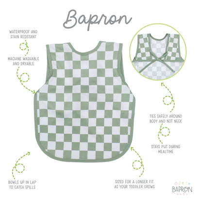 Bapron Baby - Sage Checkerboard Bapron