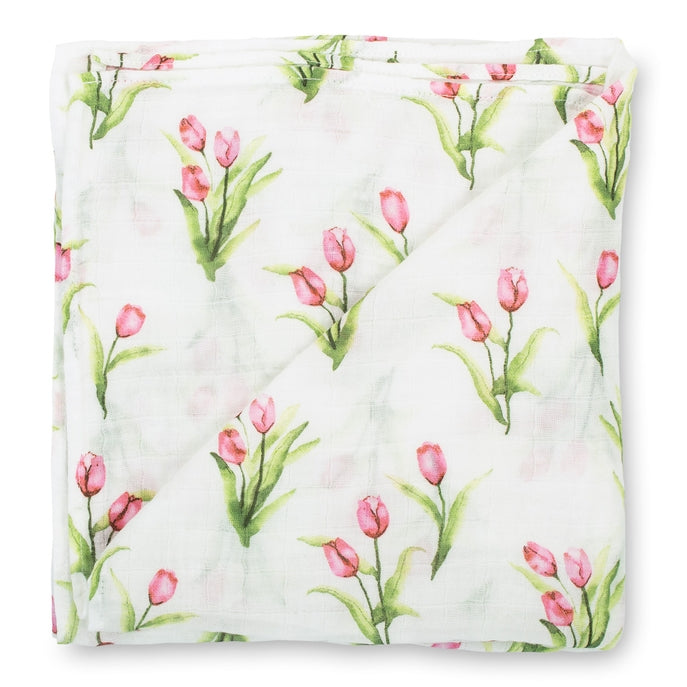 Lollybanks Cotton Swaddle Blanket - Tulip Garden