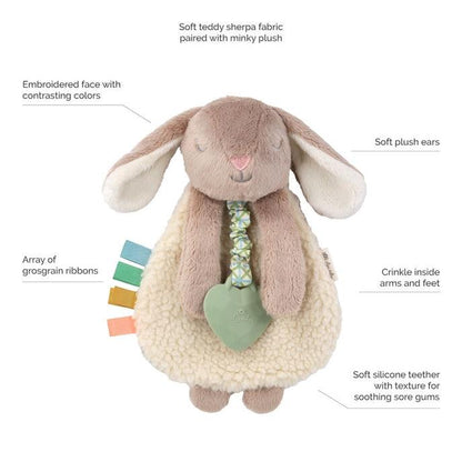 Itzy Ritzy - Itzy Lovey™ Taupe Bunny Plush with Silicone Teether Toy