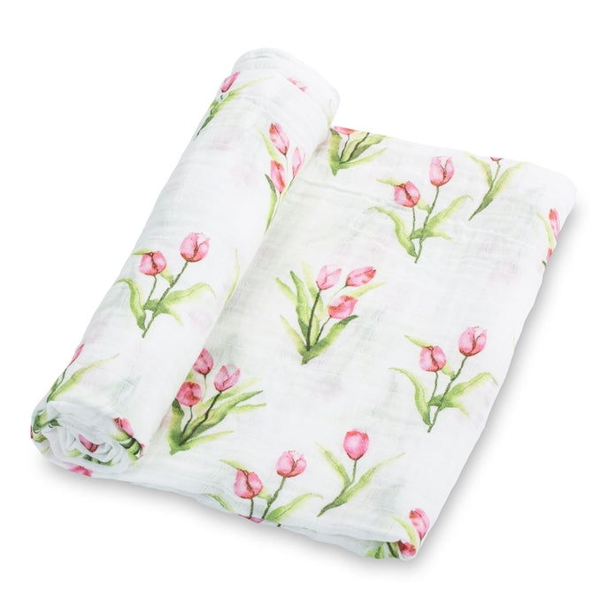 Lollybanks Cotton Swaddle Blanket - Tulip Garden