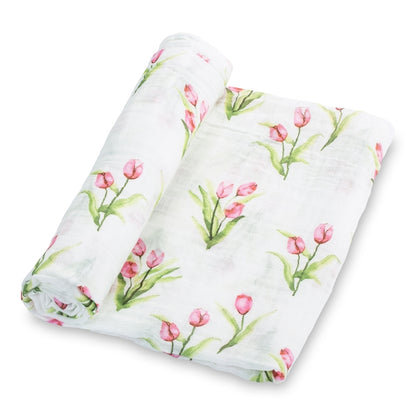 Lollybanks Cotton Swaddle Blanket - Tulip Garden