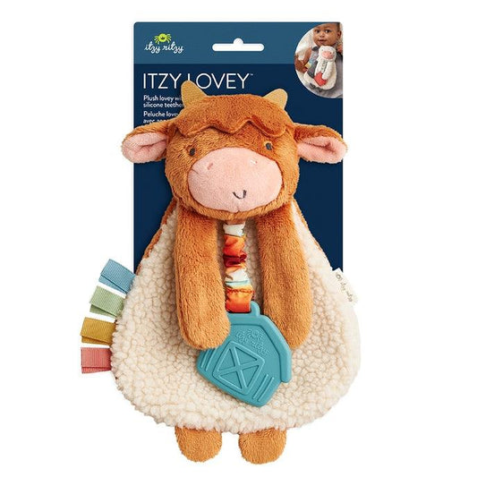 Itzy Ritzy - Itzy Lovey™ Highland Cow Plus with Silicone Teether Toy