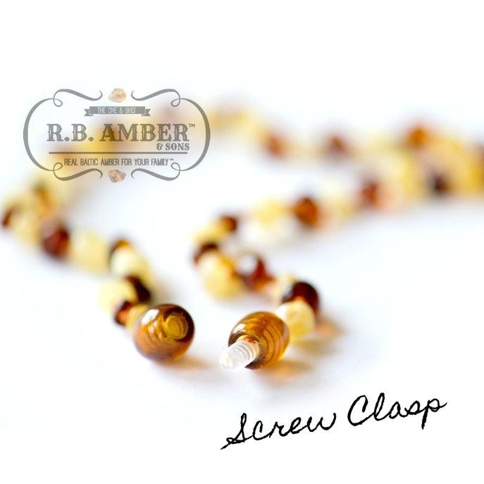 Kids | Raw Cherry Amber + Hazelwood Necklace | 12-13 inches