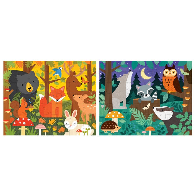 Petit Collage Two Sided On-The-Go Puzzle - Woodland