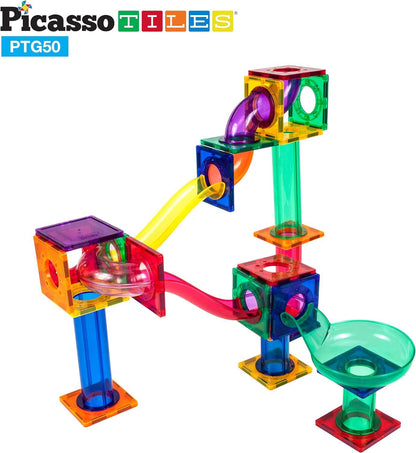 PicassoTiles 50 PC Marble Run Building Blocks