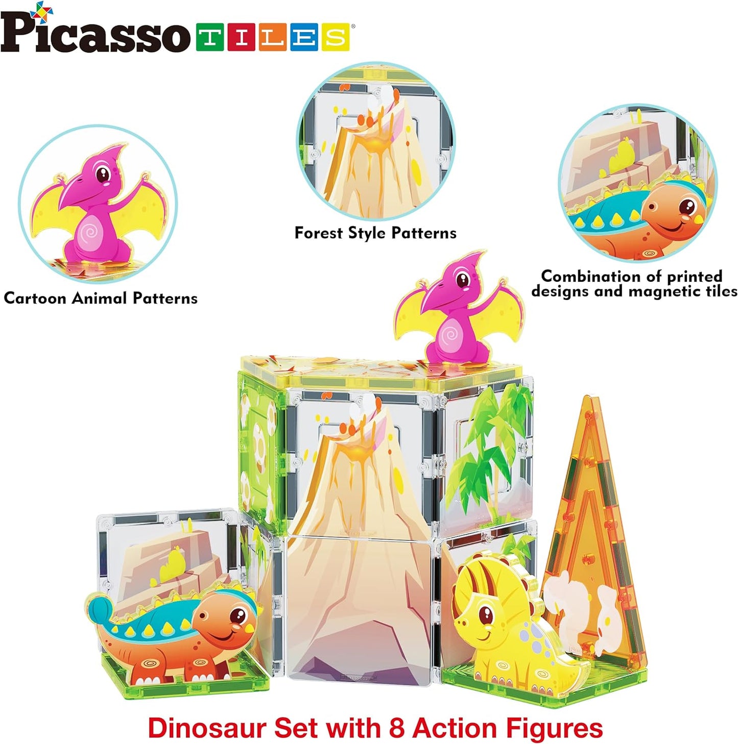 PicassoTiles - 26pc Dinosaur Theme Set