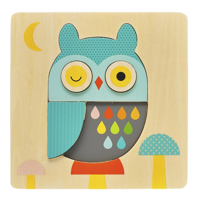 Petit Collage Chunky Wood Puzzle -  Little Owl