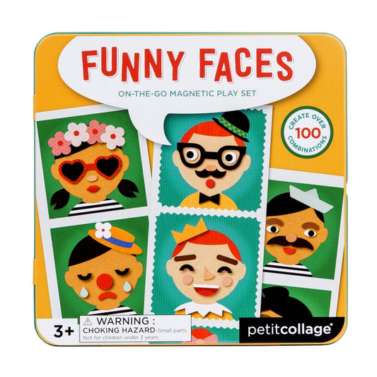 Petit Collage Magnetic Play Set - Funny Faces