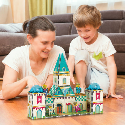 PicassoTiles 70 Pc 2-in-1 Middle Age Medieval and Castle Set