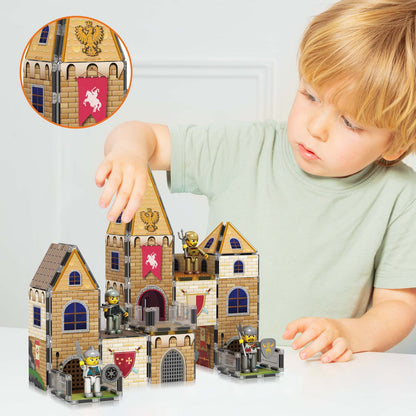 PicassoTiles 70 Pc 2-in-1 Middle Age Medieval and Castle Set