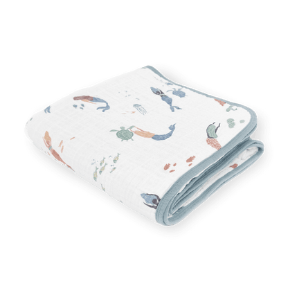 Little Unicorn Cotton Muslin Quilt - Mermaid