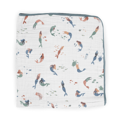 Little Unicorn Cotton Muslin Quilt - Mermaid