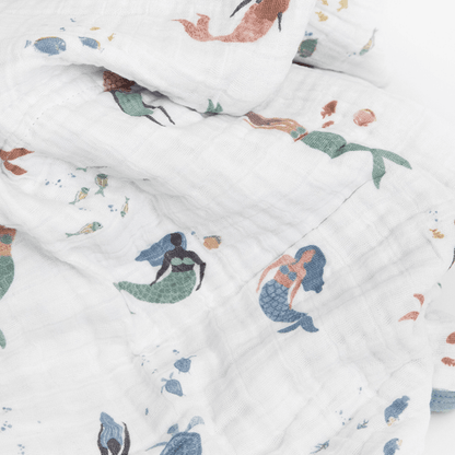 Little Unicorn Cotton Muslin Quilt - Mermaid