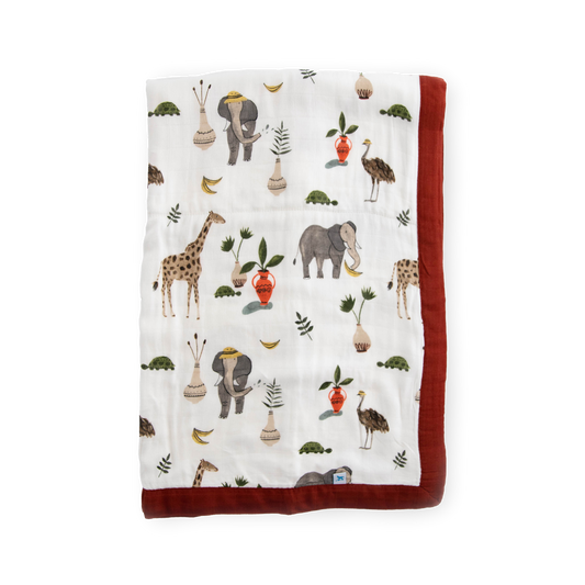 Little Unicorn Deluxe Muslin Baby Blanket - Safari Social