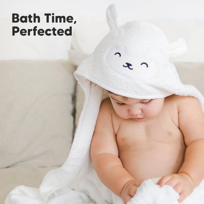 KeaBabies Cuddle Organic Bamboo Baby Hooded Towel - Lamb