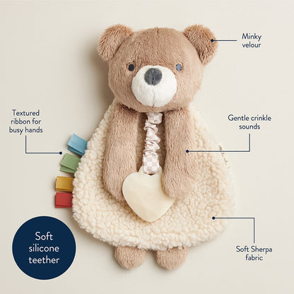 Itzy Ritzy - Itzy Lovey™ Theo Bear Plus with Silicone Teether Toy