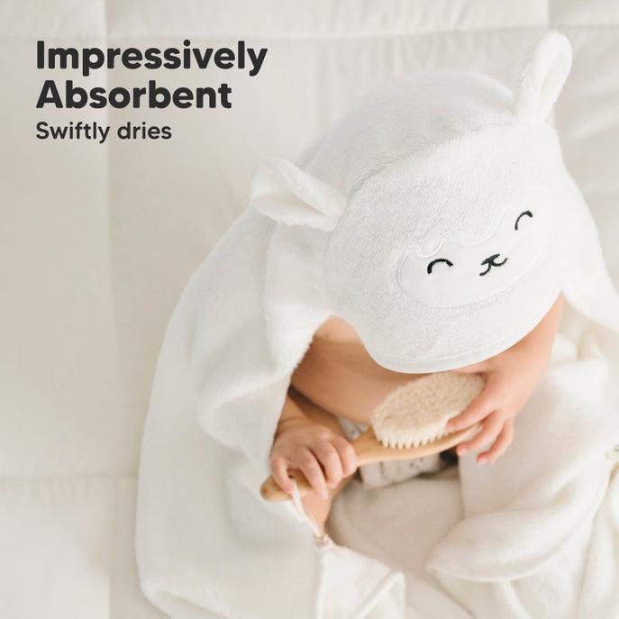 KeaBabies Cuddle Organic Bamboo Baby Hooded Towel - Lamb