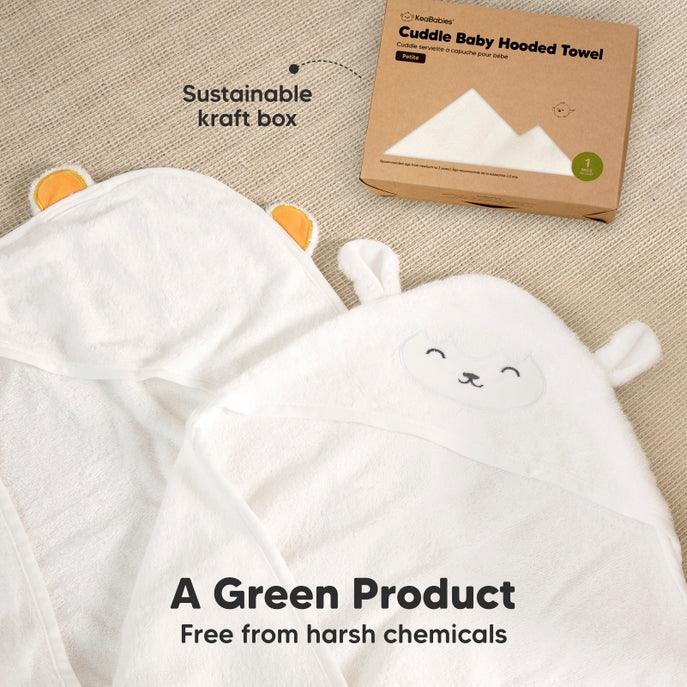 KeaBabies Cuddle Organic Bamboo Baby Hooded Towel - Lamb