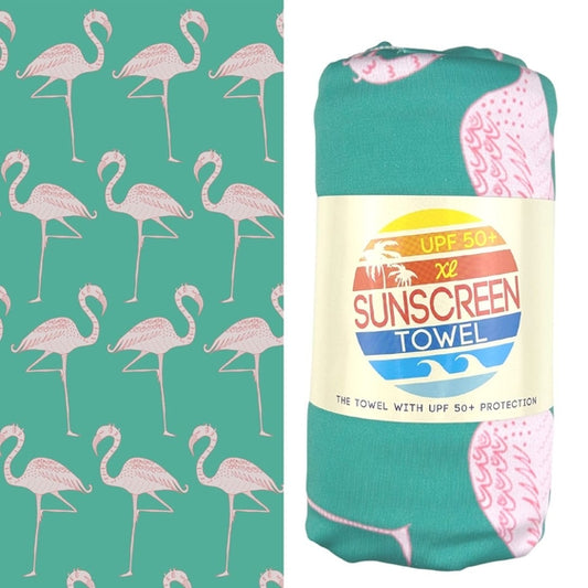 Luv Bug Co XL UPF 50+ Sunscreen Towel - Pink Mint Flamingo