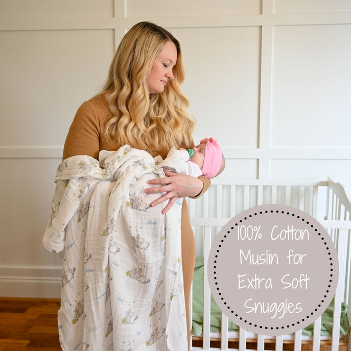 Lollybanks Cotton Swaddle Blanket - SomeBunny Loves You