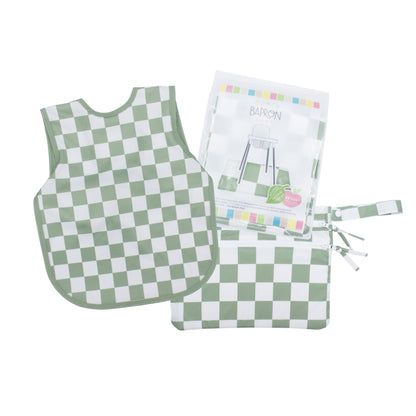 Bapron Baby - Sage Checkerboard Bapron