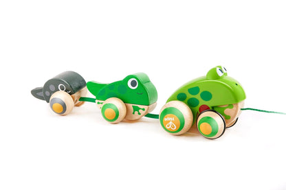 Hape Pull-Along Frog Family