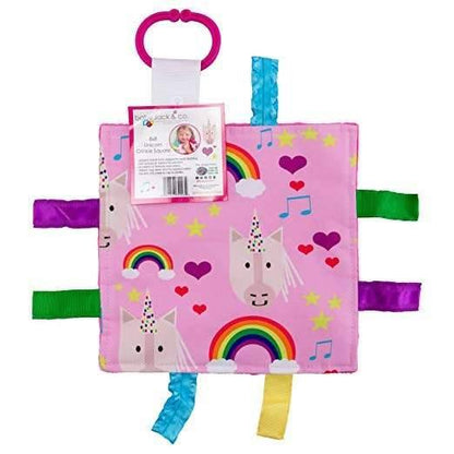 Baby Jack and Company Crinkle Sensory Square 8"x8" - Unicorn - ECOBUNS BABY + CO.