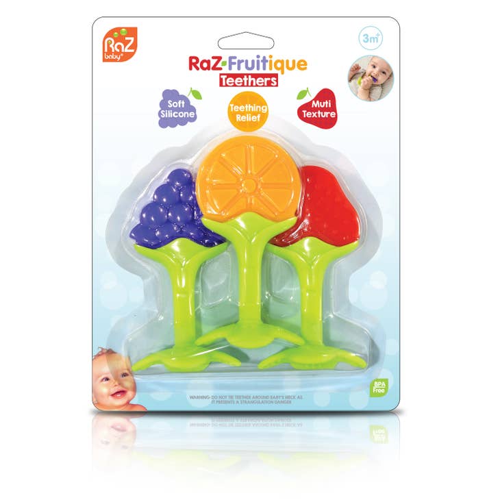 RaZ-Fruitique Silicone Teethers 3PK