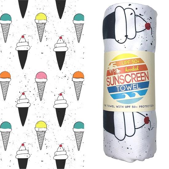 Luv Bug Co Hooded UPF 50+ Sunscreen Towel - Ice Cream