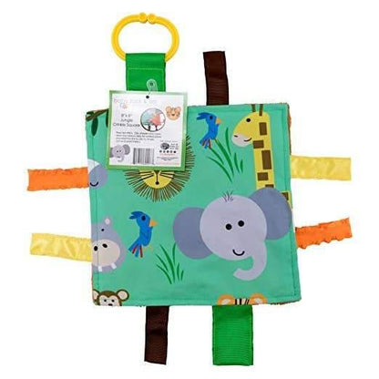 Baby Jack and Company Crinkle Sensory Square 8"x8" - Jungle - ECOBUNS BABY + CO.