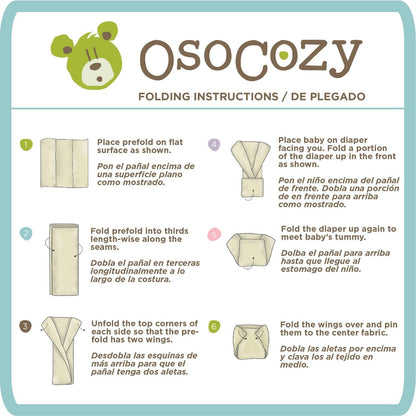 OsoCozy Unbleached Indian Cotton Prefolds - Preemie (6 pack)