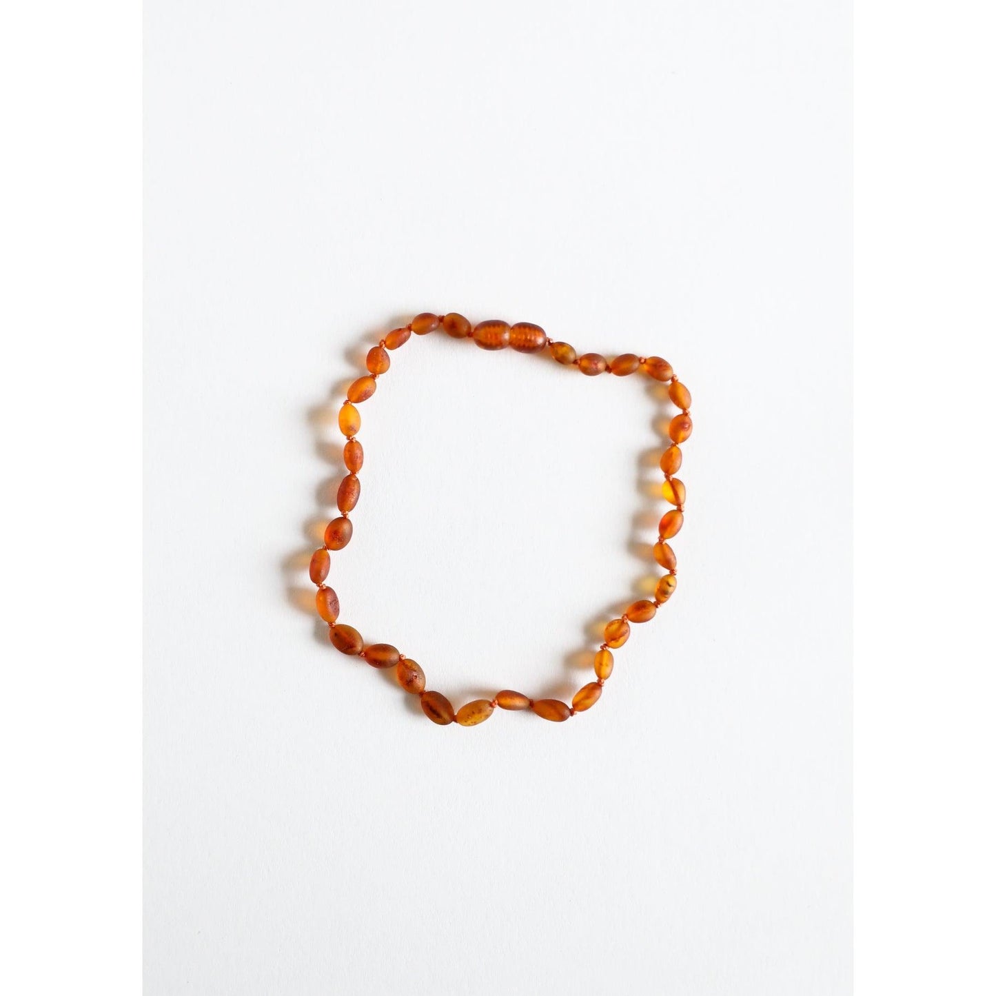 Canyon Leaf Raw Cognac Classic Amber Necklace - 11 inch