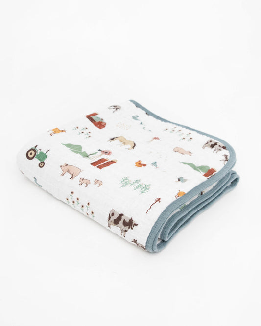 Little Unicorn Cotton Muslin Quilt - Farmyard