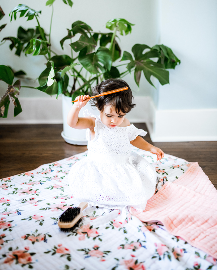 Little Unicorn Cotton Muslin Quilt - Watercolor Roses