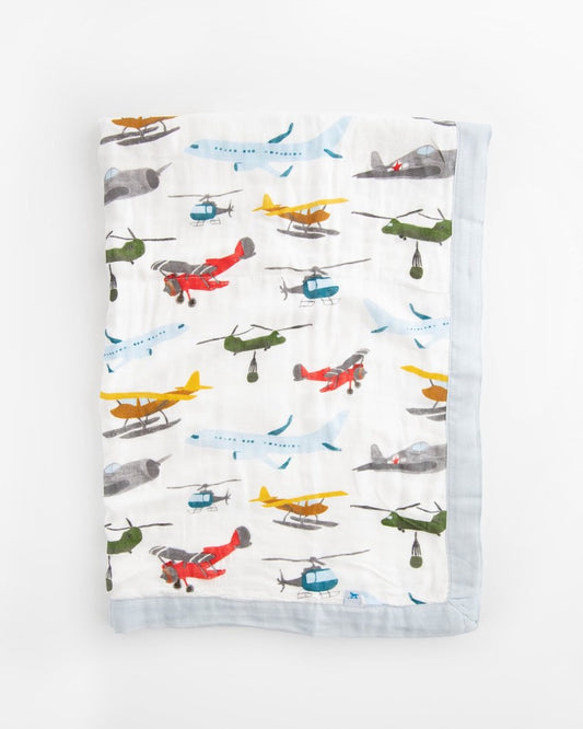 Little Unicorn Deluxe Muslin Baby Blanket - Air Show