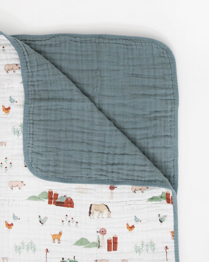 Little Unicorn Cotton Muslin Quilt - Farmyard