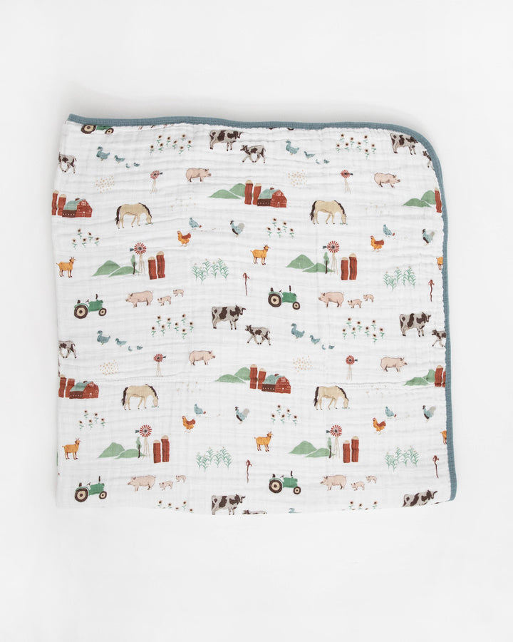 Little Unicorn Cotton Muslin Quilt - Farmyard