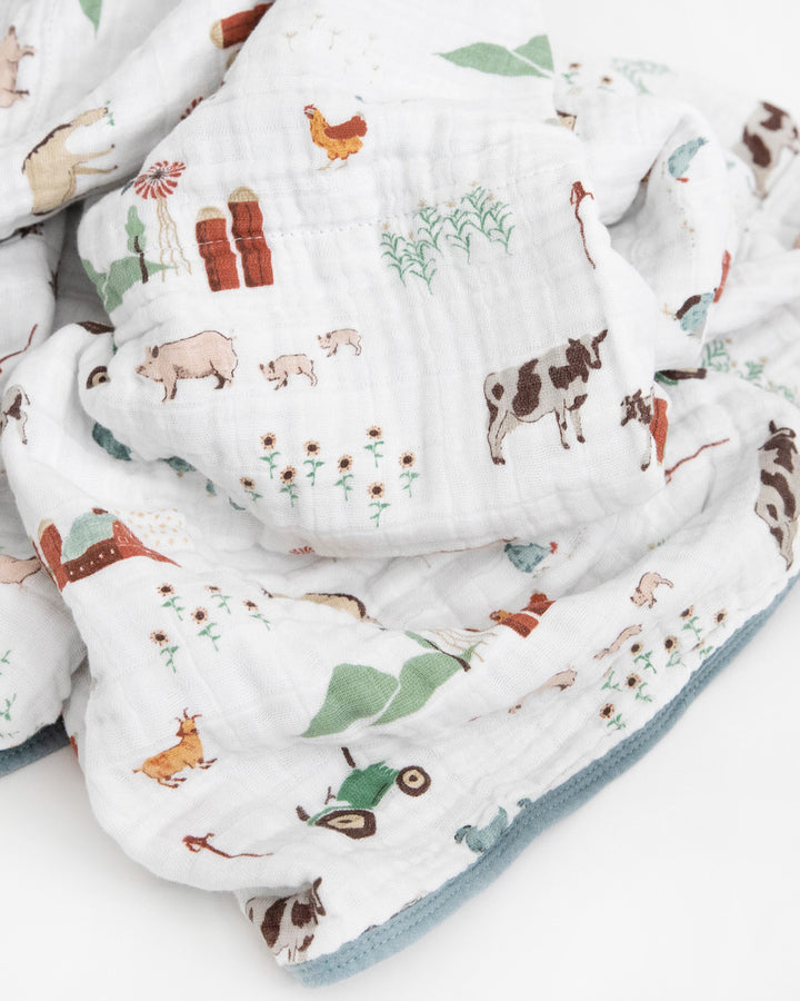 Little Unicorn Cotton Muslin Quilt - Farmyard